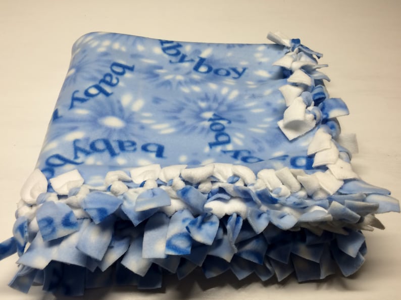 Handmade Fleece Baby Boy Blue Blanket Etsy