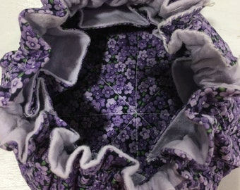 Purple Flowered Jewelry Bag