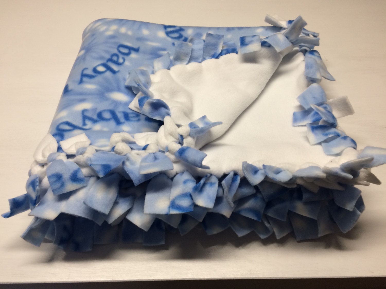 Handmade Fleece Baby Boy Blue Blanket Etsy