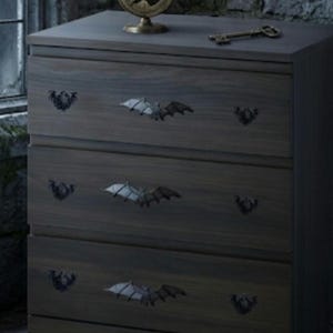 Bat Drawer Knobs • Gothic Matte Black Furniture Hardware Set