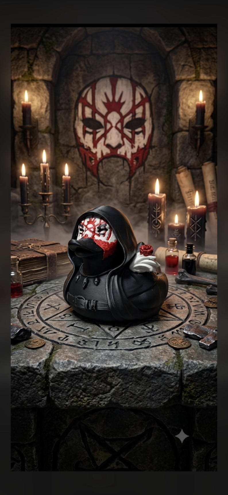 Sleep Token Inspired Duck | Vessel Cult Fan Collectible, Hand-Painted Ritual piece. image 2