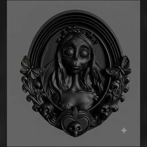 Corpse bride wall plaque gothic cameo Frame Wall