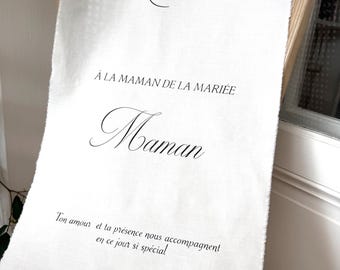 Draps commémoratif, panneau commémoratif mariage, pour chaise, réservé aux proches défunts. Tissu