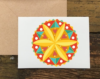 Rosette Hex Sign- Blank Greeting Card