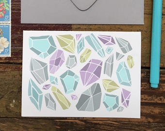 Crystals- Blank Greeting Card