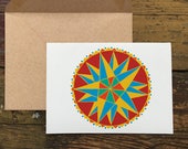 Triple Star Hex- Blank Greeting Card