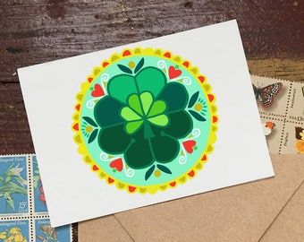 Shamrock Hex- Blank Greeting Card