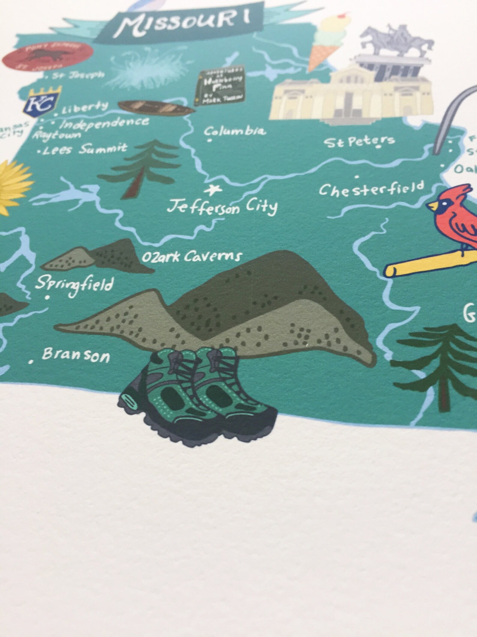 Missouri Illustrated 8x10 Map - Etsy