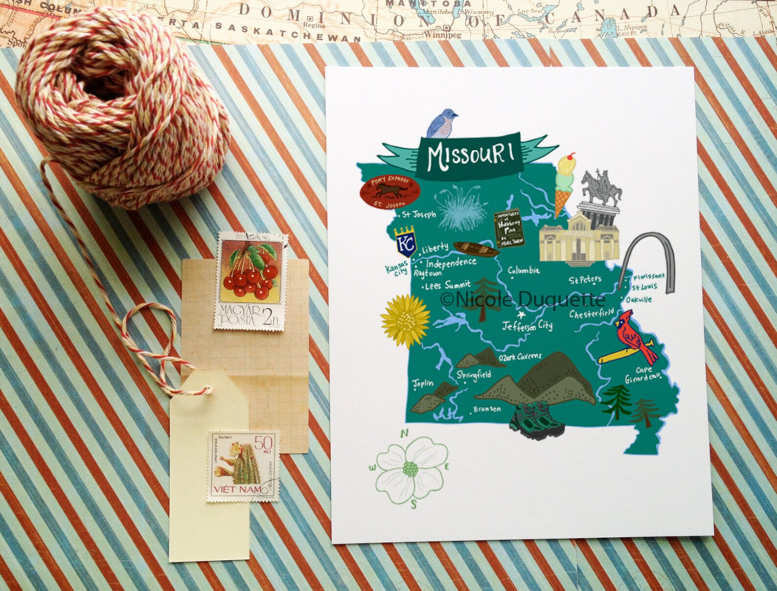 Missouri Illustrated 8x10 Map - Etsy