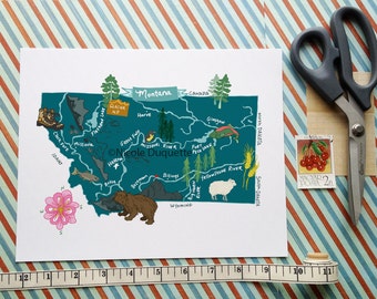 Montana Illustrated 8"x10" Map