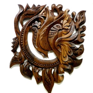 Unieke, artistieke, handmatig houtgesneden kunst aan de muur -"Carol"