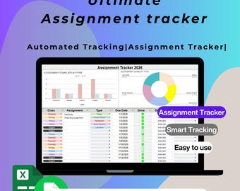 Student Planner Google Sheets Template | Academic Organizer & Assignment Tracker | College Study Planner Digital Download