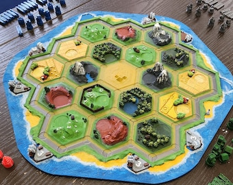 3D Printable Full Catan Set STL Files | Board Game Upgrade Kit & Pieces | Polyhedral Prints