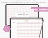 Monthly digital habit tracker pretty pink minimalist habit journal spring aesthetic