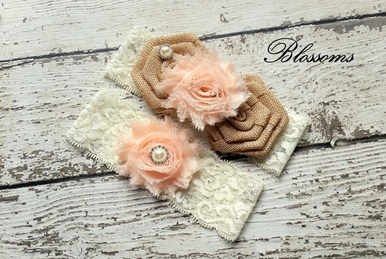 Rustic Wedding Country Garder PICK COLOR Bridal Garter Set Keepsake /& Toss Garters Burlap Chiffon Flower Pearl Ivory Lace Garters