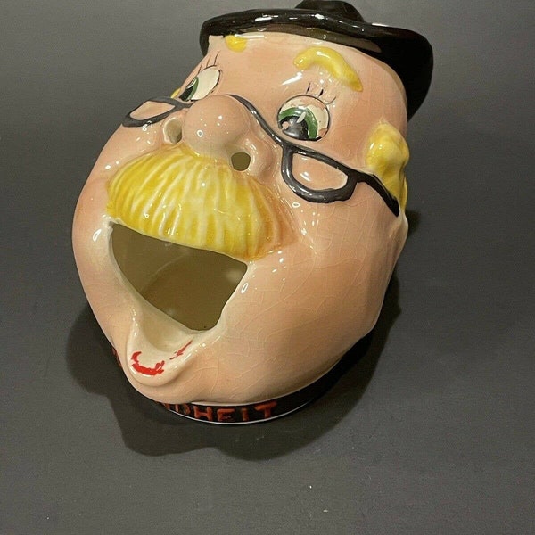 Vintage Shafford Ashtray Matches German Man Big Mouth Gesundheit Sneezing Japan