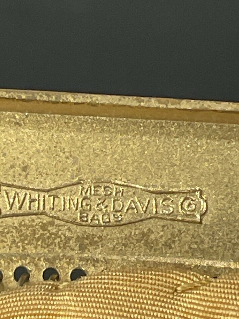 Vintage Whiting & Davis Gold Mesh Mini Evening Bag Art Deco Rhinestone Latch image 5