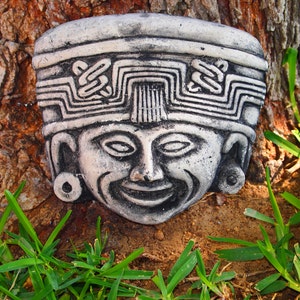 Molde de cara maya azteca, molde de plástico, yeso, hormigón, cemento, molde de plástico ABS, nuevo