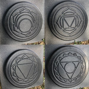 Set of 7 Chakra Stepping Stone Molds, Plastic Molds for Concrete or Cement