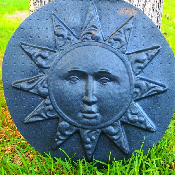 Sun Wall Plaque Mold ABS Plastic Plaster Cement Concrete Garden Ornament Wall Hanging Mould