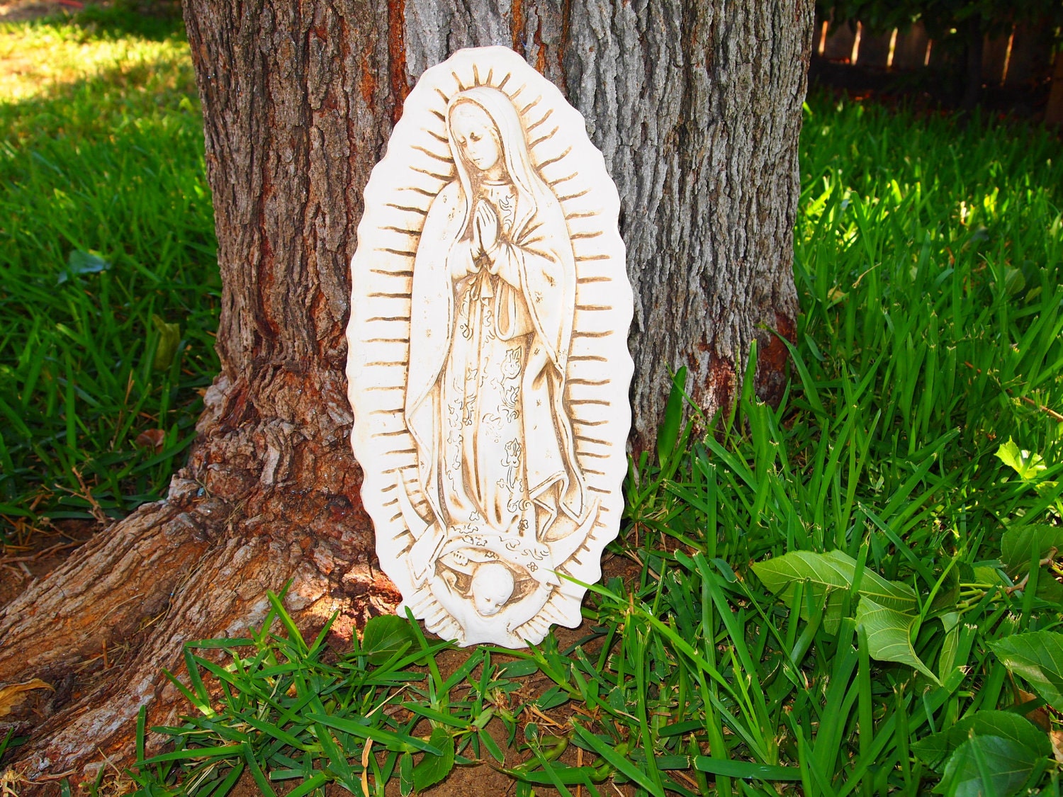 Virgin Mary Mold Plaster Cement Concrete Religious Wall Plaque Etsy