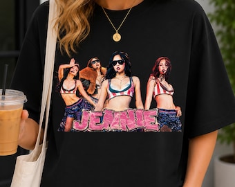 Kpop Jennie Vintage Rap Tee, Kpop Fan Graphic Shirt, Retro Concert Style T-Shirt, Music Lover Gift
