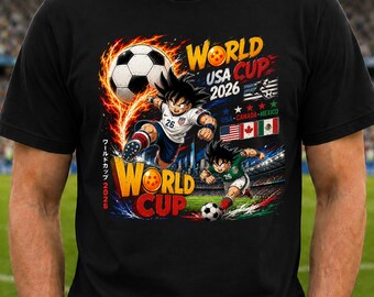 Anime Soccer World Fan Shirt 2026, Football Manga Graphic Tee, USA Canada Mexico Tournament Shirt, Sports Lover Gift, Dragon Ball T-Shirt
