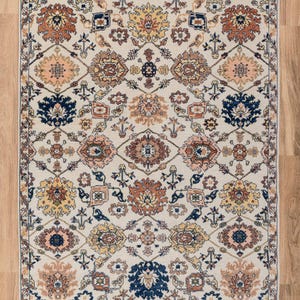 8X10 Cream Wool Hand-Knotted Oushak Rug with Flower Design I Free Shipping I zdjęcie 4