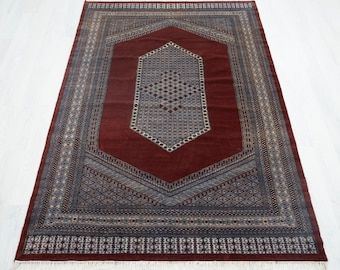 Dywan plemienny Bukhara w kolorze rdzy 6x9 – orientalny dywan w stylu vintage