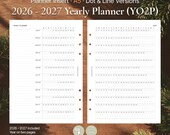 A5 Yearly Planner Insert 2026 2027 • Year at a Glance Printable Refill