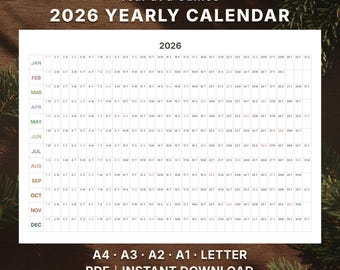 2026 Calendar Printable Full Year Overview For Date And Event Tracking