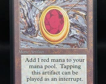 Custom Magic Mox Ruby Proxy – Handmade Collectible Card – Premium Display Piece – Vintage MTG Art Card