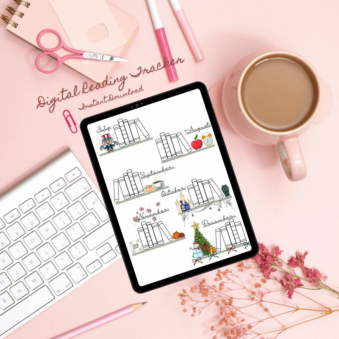 Reading Log Tracker | Digital Book Journal Page (PDF) - Etsy