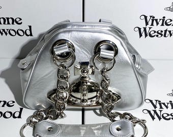 Hansi Handcrafted Silver Bowling Bag with Chain – Designer Crossbody Style