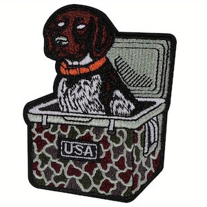 Pointer Hunting Dog Camo Patch, Outdoor Fishing Cap Badge, Trendy Iron On Applique for Men, Boutique Hunter Gift