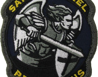 Saint Michael Patch, Modern Archangel Morale Badge, Tactical Military Police Protector Applique, Christian Veteran Gift Backpack Hat
