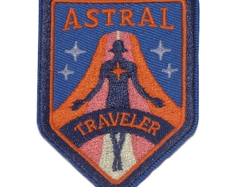 Astral Traveler Patch, Metaphysical Iron On Applique, Psychonaut Sew On Badge for Jackets Backpacks, Spiritual Dreamer Gift