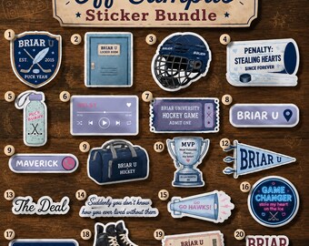 100pcs Off Campus, Garrett Graham, Off Campus series, Dean Di Laurentis, John Tucker, John Logan, The Deal sticker, The Mistake sticker