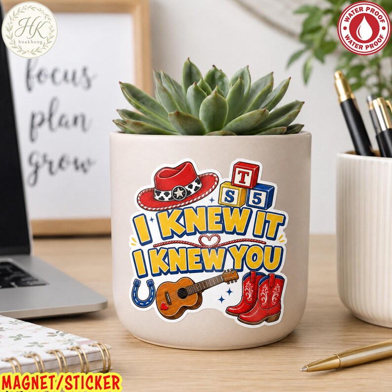 I Knew It I Knew You Sticker, Toy Story Jessie Cowgirl Vinyl Decal image 2