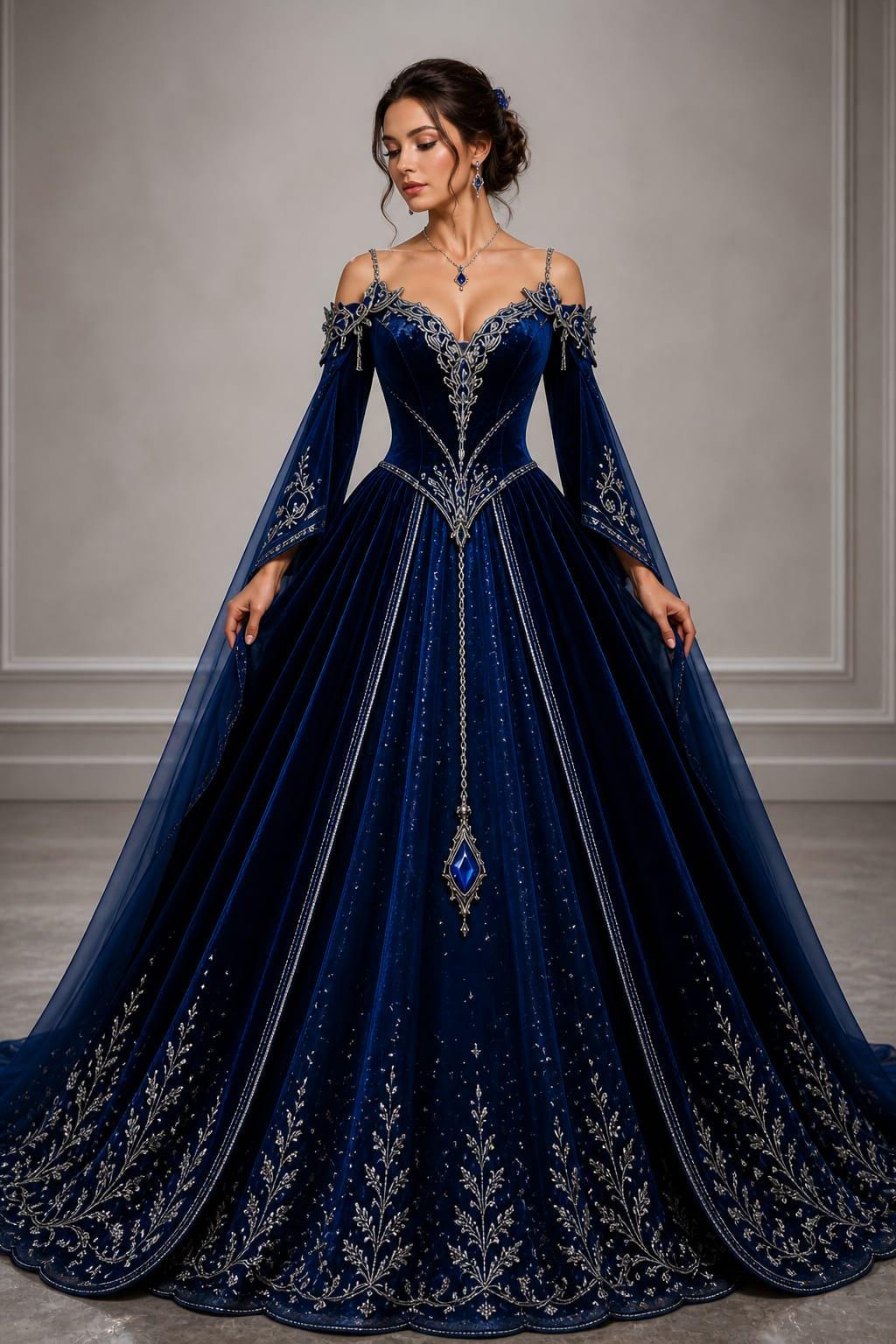 sachin and babi light blue dress gothic dress – WonderlandByLilian main image 0