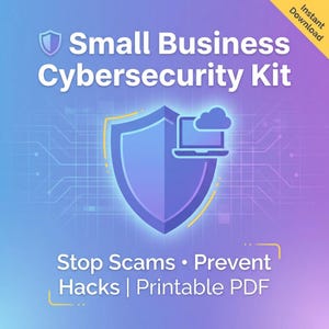 Kit de ciberseguridad para pequeñas empresas / Lista de verificación de seguridad y prevención de estafas / PDF imprimible