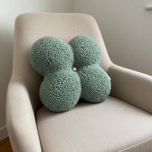 Flower Boucle Pillow, Teddy Plush Decorative Pillow, Aesthetic Throw Cushion, Scandinavian Home Decor, Nursery Pillow, Soft Sofa Pillow Gift image 15