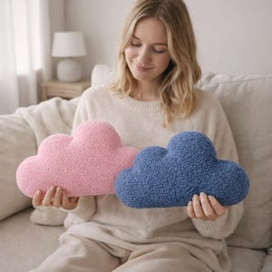Cloud Pillow Teddy Boucle Pillow, Boucle Throw Pillow, Nursery Cloud Cushion, Scandinavian Decor Pillow, Soft Plush Pillow, Kids Room Decor image 10