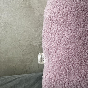 Teddy Heart Pillow, Boucle Plush Cushion, Cozy Aesthetic Decor, Romantic Gift, Nursery Sofa, Bedroom Soft Fleece Handmade Accent bild 10