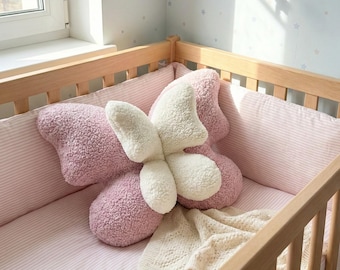 Boucle Butterfly Throw Pillow,Soft Plush Accent Cushion,Cute Nursery Decor,Coquette Room Decor,Butterfly Gift For Her,Couch Pillow