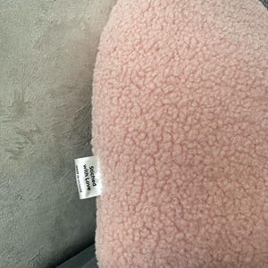 Teddy Heart Pillow, Boucle Plush Cushion, Cozy Aesthetic Decor, Romantic Gift, Nursery Sofa, Bedroom Soft Fleece Handmade Accent bild 9