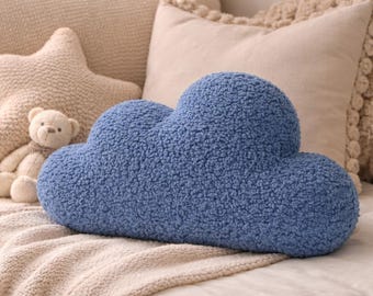 Cloud Pillow Teddy Boucle Pillow, Boucle Throw Pillow,Nursery Cloud Cushion,Soft Teddy Fabric Throw Pillow,Soft Plush Pillow,Kids Room Decor