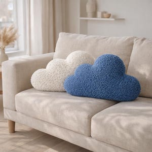 Cloud Pillow Teddy Boucle Pillow, Boucle Throw Pillow, Nursery Cloud Cushion, Scandinavian Decor Pillow, Soft Plush Pillow, Kids Room Decor image 9