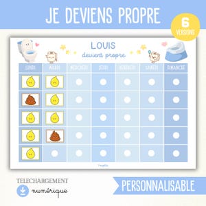 Customizable potty training chart, potty training for children, starting potty training, toilet training, I'm becoming potty trained in preschool, stopping diapers