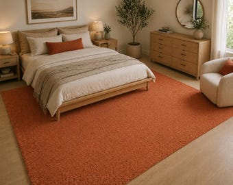 Gebrannte Terrakotta Hand getuftet Teppich, moderner Plüsch Teppich für Wohnzimmer Schlafzimmer Teppich